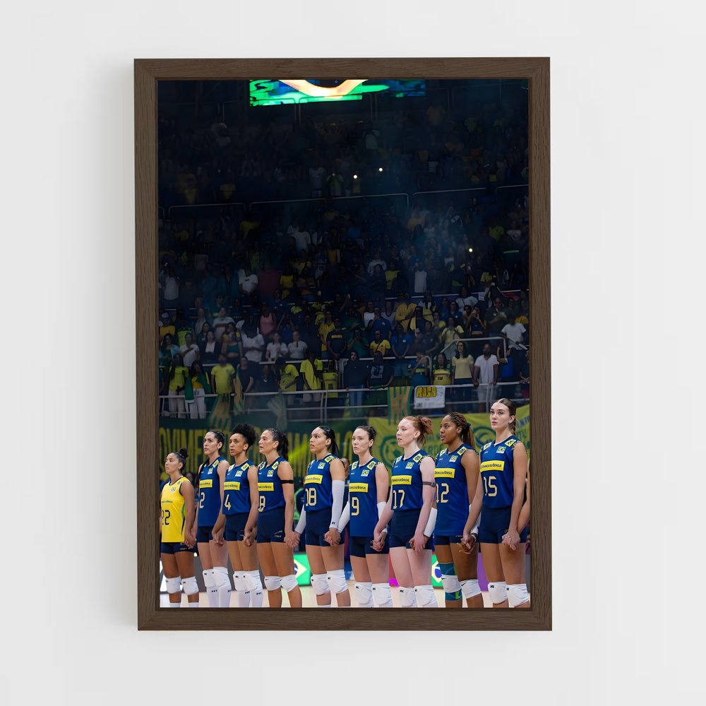 Poster Équipe Brésil en Ligne – affiche Volleyball (vue 5)